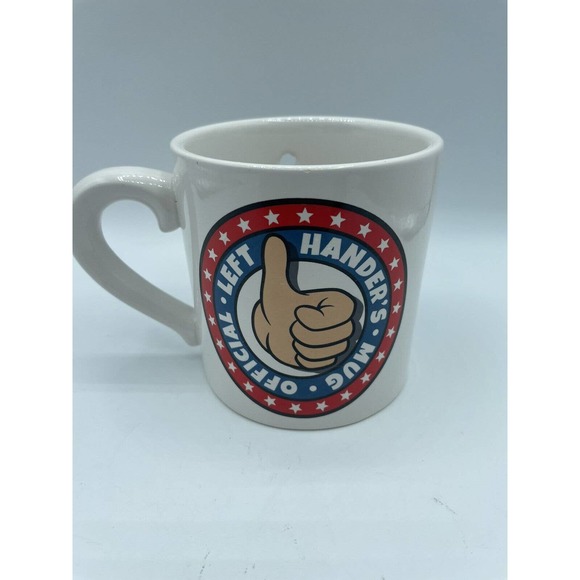 Official Left Handers Cup Mug w/ Dribble Hole Big Mouth Toys Gag Gift Present - Picture 2 of 5